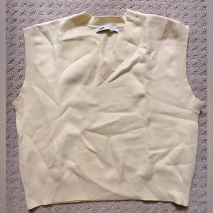 Yellow ZARA sweater vest